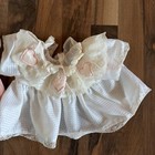 Vintage Fisher Price Puffalumps White Cow Pink Hearts   Peach Dress Clothes