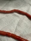 Vintage African Trade Beads Red Glass Tube Strand Old Tribal Boho Necklace Estat