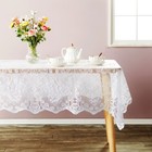 White Lace Tablecloth For Rectangular Tables  Vintage Style For Wedding  60x97 