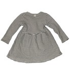 Bean s Baby Girls Black White Striped Long Sleeve Pockets A-line Dress 18-24m