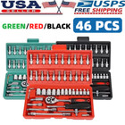 46pcs Socket Spanner Tool Set Kit Ratchet Wrench Combination Autocar Repair Tool