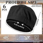 6 Pcs Adjustable Chef Hats For Men Women Chef Beanie Chef Caps Breathable Mes   
