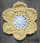 Set Of 4 Crochet Handmade Flower Coasters doily 100  Cotton Color Light Yellow