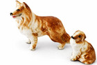 Vintage Bone China Sheltie Collie Dog Figurines Set 2 Made In Japan Lassie Puppy