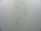 Vintage 80 s Acetate Tattoo Stencil  eight Ball   Good Condition 