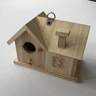 Hanging Bird House Unfinished Wooden Cedar Double Birdhouse For Painting New
