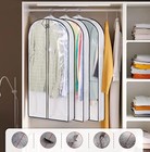 3pcs Garment Bags Clear Zipper Clothes Cover Closet Storage Bag For Coat Jacket