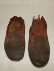 Antique Brown Suede Leather Child Moccasins Slippers Early Mid 1900 s Handsewn
