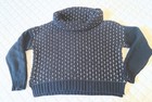 Nine West Jeans Navy Blue Textured Knit Turtleneck Sweater     Women s M