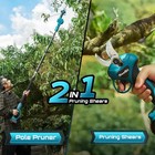 Seesii 2 In 1 Cordless Electric Pole Pruning Shear 15ft Reach 2x4000mah Battery