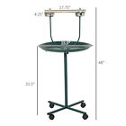 48  Bird Parrot Play Stand Cockatoo Gym Perch Metal Pet Feeder W  Bowls Wheels