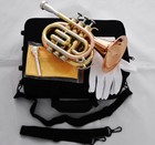 Top Rose Brass Pocket Trumpet Bb Horn 4 842   Large Bell With Case 2-mouthpiece