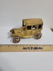 Vintage Brass Ford Model T Toy Car Desk Decoration Taxi Moving Wheels Estate