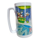Vintage Disneyland Plastic Insulated Mug Mickey Minnie Donald Castle Stein 6 