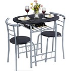 Modern 3-piece Dining Set Space Saving Compact Kitchen Table W  Chairs New