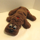 Pound Puppies 1985 Tonka Toys Brown Black White Stuffed Soft Plush Animal Dog