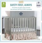 Dream On Me 2-in-1 Lightweight Folding Portable Stationary Side Crib Grey