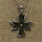 Ancient Byzantine Bronze Cross In Sterling Silver Setting   20  Chain