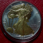 1994 Us Mint-american Silver Eagle-gold Gilded-1 Troy Oz  999 Silver Coin