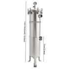2  Npt Bag Filter Housing 304 Stainless Steel 150 Psi In out  2 Bag With Mesh