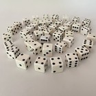 Lot Of 42 Vintage Cream White Bakelite celluloid  d6  Dice Replacement Pieces