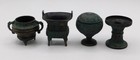 4 Pieces Old Collect Chinese Old Dynasty Bronze Ware Carving Wine Zun Pot Cup
