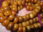 Large Nepal Tibet Buddhist 108 Drum Shaped Honey Yak Bone Mala Prayer Beads  l5 