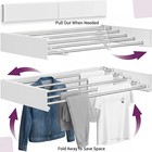 Wall Mounted Stainless Steel Clothes Drying Rack 32   Foldable Collapsible
