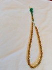 Islamic Prayer Beads Misbaha Tasbih Amber Resin Gold Foil Flakes Green Tassel 33