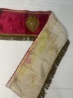 French Antique 1800   s Silk Banner  hand Embroidered Gold  Sacred Heart Of Jesus
