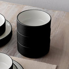 Colortex Stone Black 6 In   20 Fl  Oz  Porcelain Cereal Bowls   set Of 4 