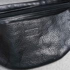 Black Leather Fanny Pack Slim Adjustable Waist Travel Belt Bag Multi Zip Pockets