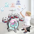 Kids Drum Set For Toddlers 1   3  Light-up 5pcs Beginner Drum Set With Stool