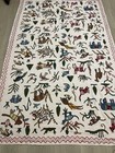 96x61  Embroidered Silk Bed Cover  Uzbek Table Cover  Vintage Bedspread