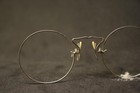 Antique Silver Hard Bridge Pince Nez Eye Glasses Vintage Eyeglasses