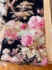 Antique Vintage French Fabric Remnants Roses Floral Bundle 19th C