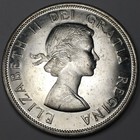1961 Canada 1 Dollar 80  Silver Coin - About Uncirculated  au  Km 54 - 6975