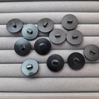 10 Vintage Black Buttons Gold Tone Cameo New Old Stock 13 16 