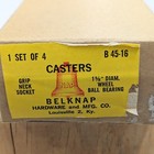 Set Of 4 Vintage Belknap Hardware Casters 1 5 8  Wheel Ball Bearing Unused White