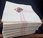 108 Vintage Christmas 2-ply Beverage Paper Napkins Holly Embossed Marathon 5 X 5