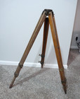 Antique Vintage W   L E Gurley Wood   Brass Survey Tripod For Transit theodolite