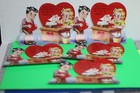 5   Unused Old Stock  Vintage Valentine Card Lot   Nos Desk Class School Jumbo