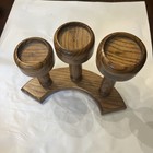 Vintage Wooden  Decorative Candelabra 3 Graduated Pillar Candle Stick Holders