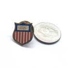 Usa Shield Olympic Pin Vintage Enamel Red White Blue Stripes Five Rings