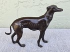  2  Vintage Greyhound Whippet Dog Cast Bronze Dog Figurines