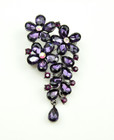Dark Purple Crystal Rhinestone Flower Brooches Pins Bridal Bouquet Woman s Gift