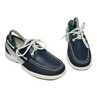 Sperry Blue White Leather Mesh Intrepid 2 Eye Boat Shoes 9779349 Women s Sz 6 5m