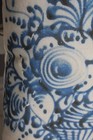 Primitive Antique Crock Stamp Bee Sting Jug Indigo Blue Pillow Pottery