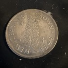 1949 New Zealand Silver Fern Plant Crown Coin Under Uk King George Vi