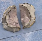 Vintage Handcrafted Porcelain Oyster Shell Large Statement Earrings